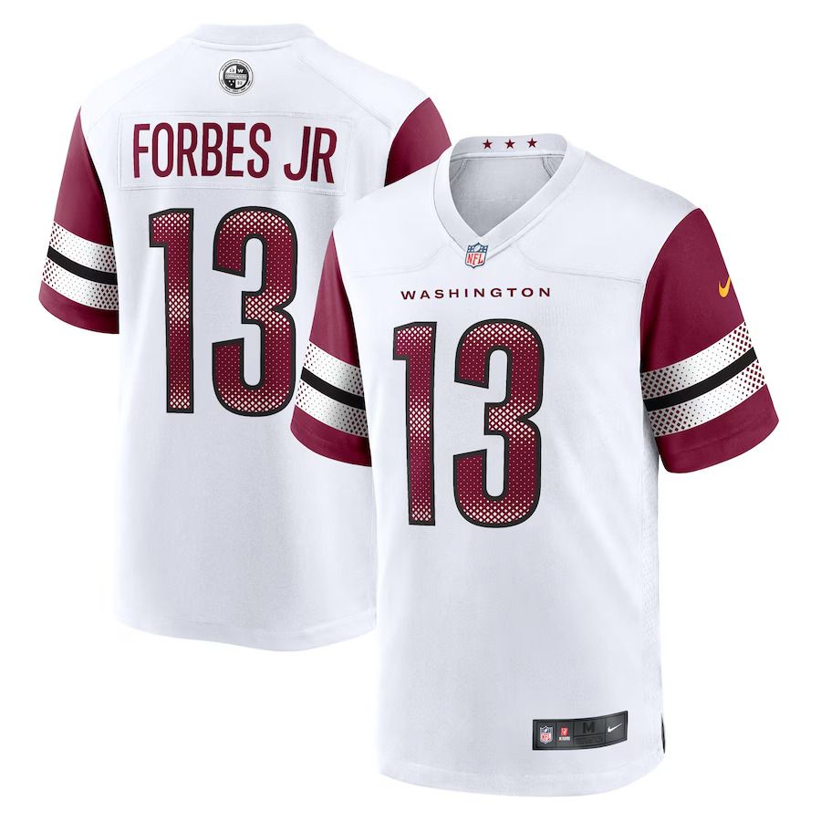 Men Washington Commanders #13 Emmanuel Forbes Jr. Nike White Away Game NFL Jersey